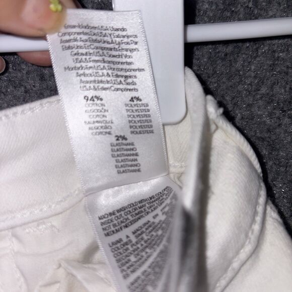 MOTHER  The Hustler Ankle Fray Jeans Womens Sz 29 White Fairest of them All Flaw - Picture 13 of 14